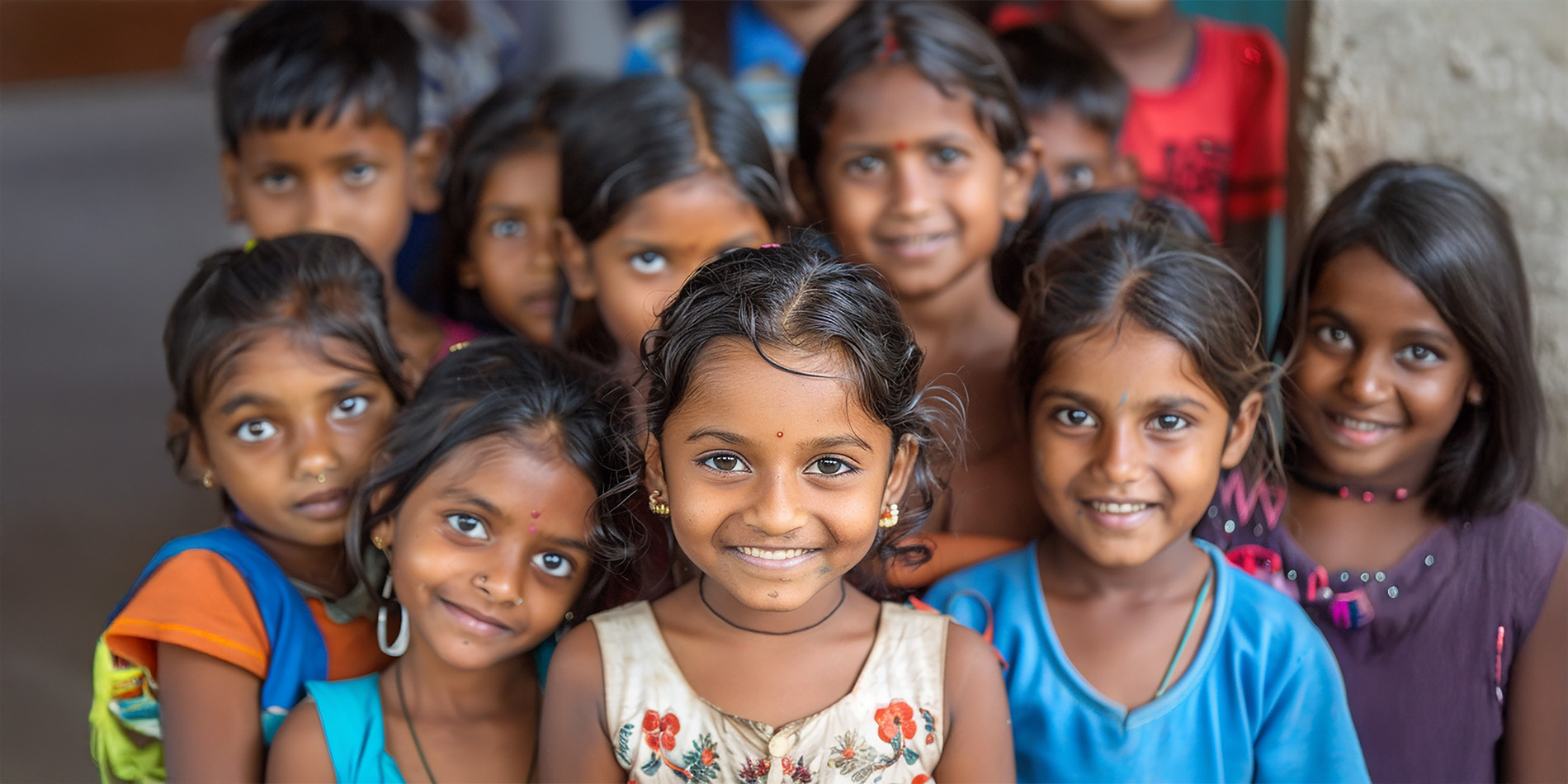 Happy child with clear vision